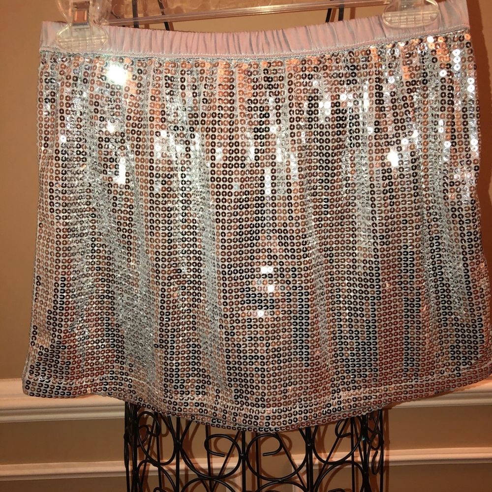 Cherokee Silver Sequin Skirt - girls size XL-14/16